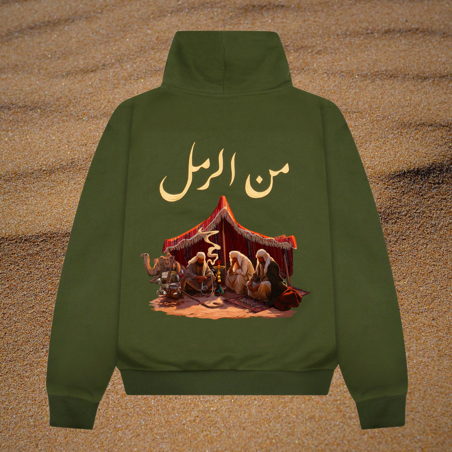 OLIVE GREEN BEDOUIN GATHERING ZIP-UP