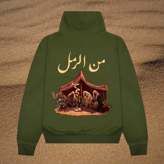 OLIVE GREEN BEDOUIN GATHERING ZIP-UP