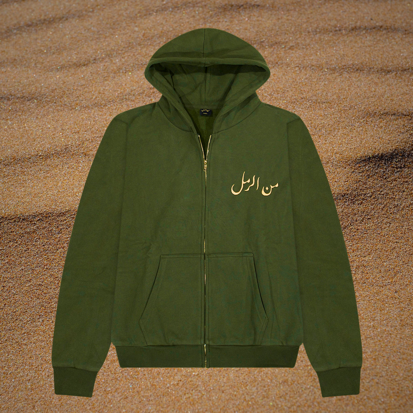 OLIVE GREEN BEDOUIN GATHERING ZIP-UP