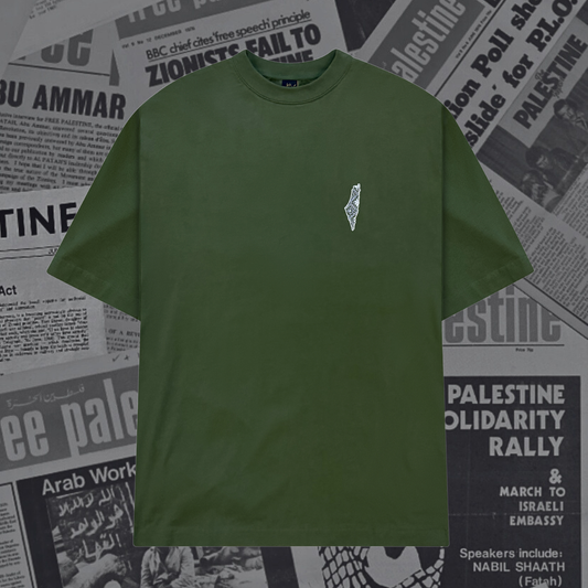 'FROM PALESTINE' T - OLIVE GRN